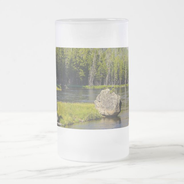 Stone At Madison River Frosted Mug (Center)