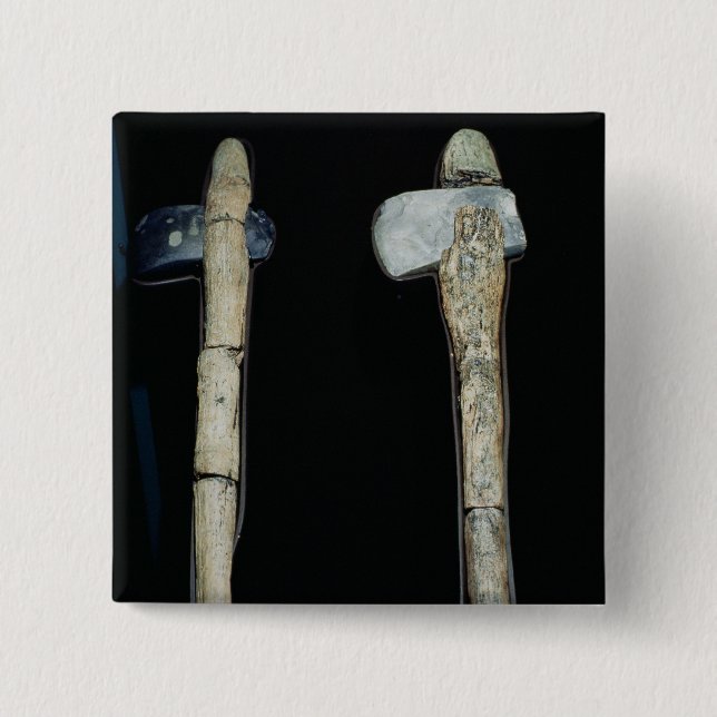 Stone Axes, prehistoric 15 Cm Square Badge (Front)