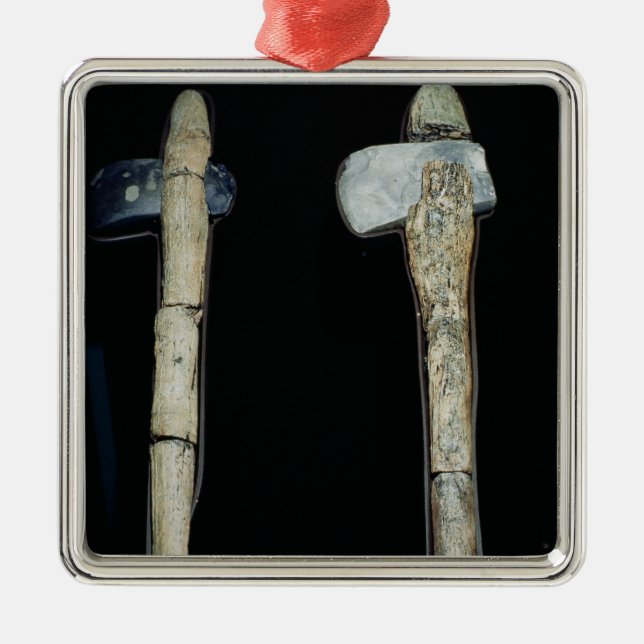 Stone Axes, prehistoric Metal Tree Decoration (Front)