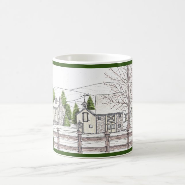Stone Barn Dark Green 11oz Mug (Center)
