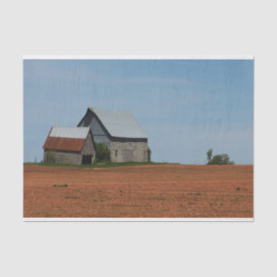 Stone Barns in the Middle of a Red Soil Field Tissue Paper