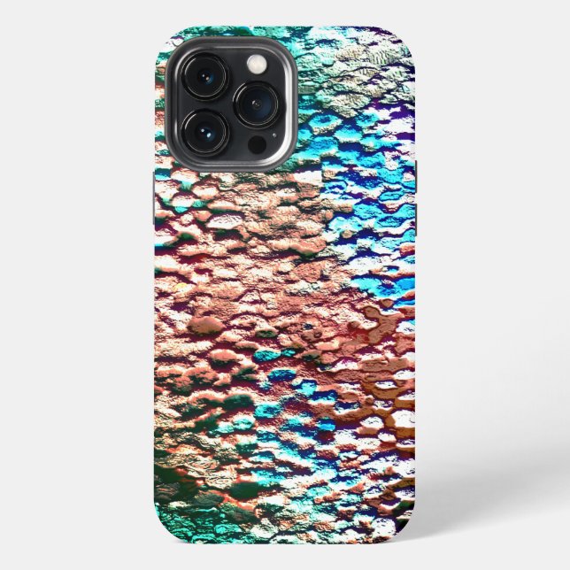 Stone base plastered with rustic mortar and splash iPhone case (Back)