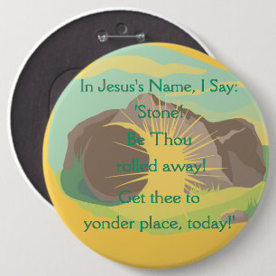Stone! Be Thou Rolled Away! Eng Resurrection Btn 6 Cm Round Badge