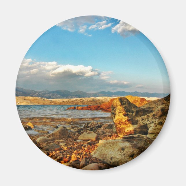 Stone beach on the island of Pag in Croatia Magnet (Front)