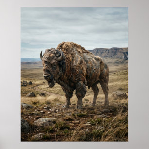 Stone Bison Endless Plains Poster