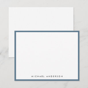 Stone Blue Classic Border Correspondence      Card
