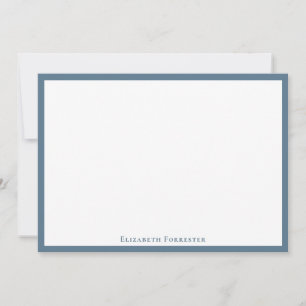 Stone Blue Elegant Modern Flat Note Card