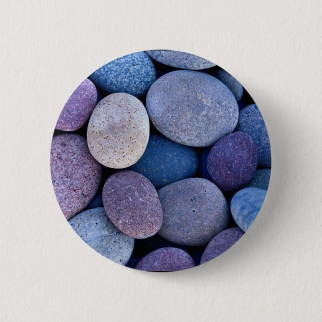 Stone blue rocks 6 cm round badge (Front)