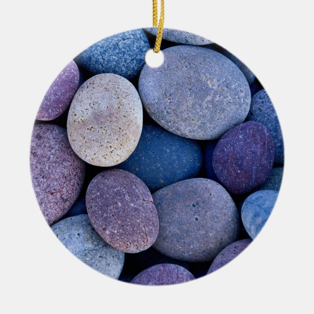 Stone blue rocks ceramic tree decoration (Front)