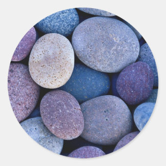 Stone blue rocks classic round sticker