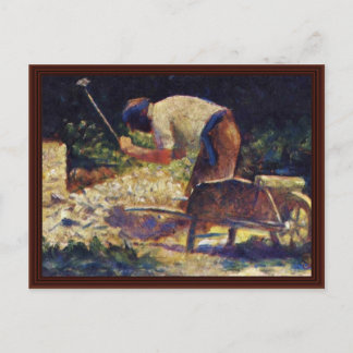 Stone-Breaker With Wheelbarrow By Seurat Georges Postcard