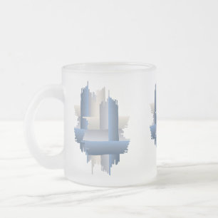 stone brick city frosted glass coffee mug