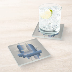 stone brick city glass coaster