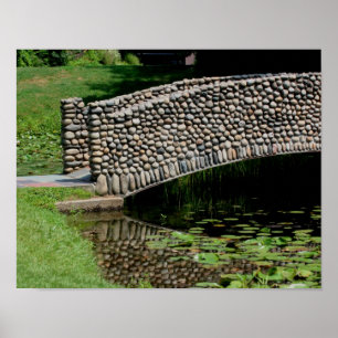 Stone Bridge Lilypads Nature Poster