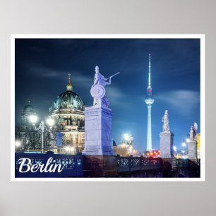 Stone bridge near Berlin Cathedral in Germany Poster