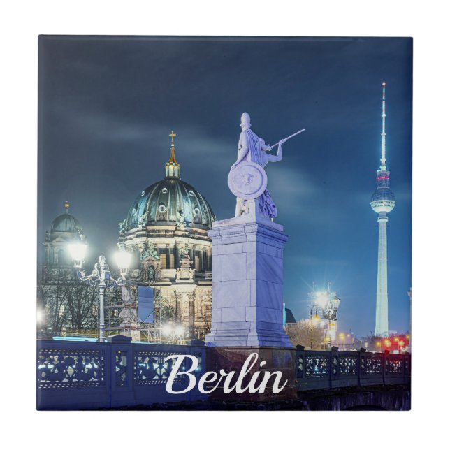 Stone bridge near Berlin Cathedral in Germany Tile (Front)