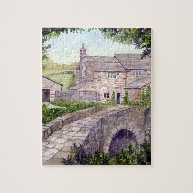 Stone Bridge Watercolor Painting Jigsaw Puzzle (Vertical)