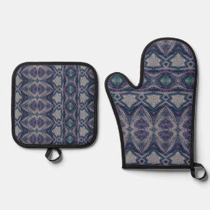 stone castle turqoise Oven Mitt and Pot Holders Oven Mitt & Pot Holder Set