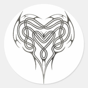 Stone Celtic Heart Knot Classic Round Sticker