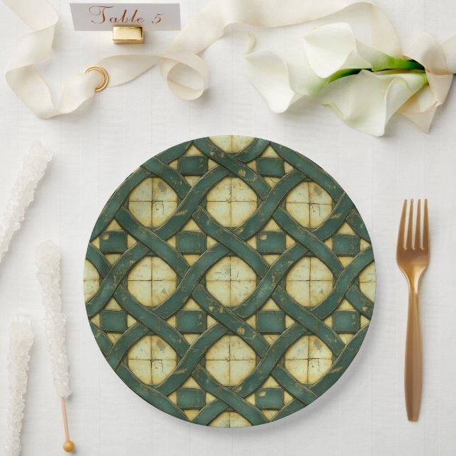 Stone Celtic Weave Paper Plate (Wedding)
