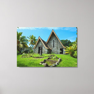 Stone Church In Kwato Island Canvas Print