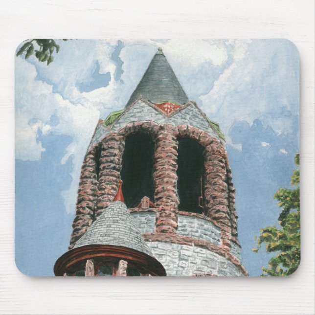 Stone Church Tower Mouse Mat (Front)