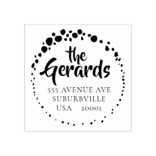 Stone Circle Family Address Custom Rubber Stamp