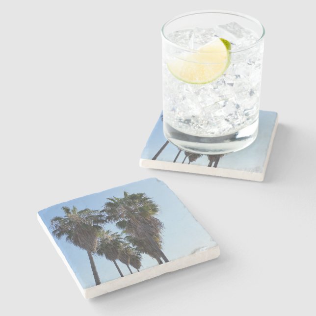 Stone Coaster Beach Home, Palm Tree Heart Photo (Side)