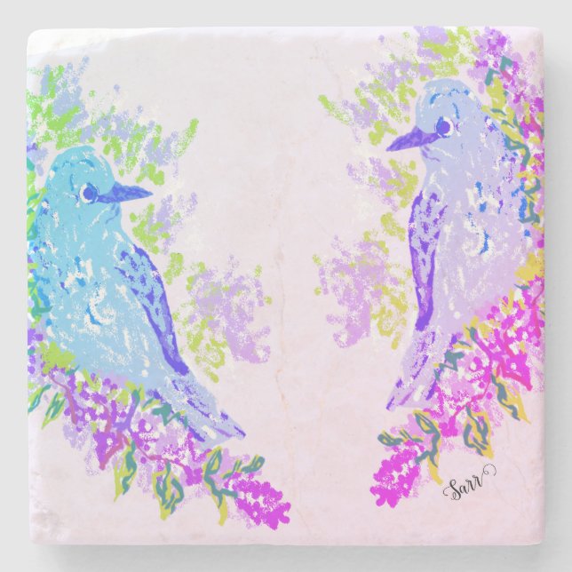 Stone Coaster : Beauty Of Canaries (Front)