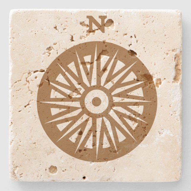 Stone Coaster - Compass Rose (Front)