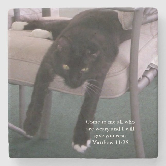 Stone Coaster- Matthew verse "come to me..."  Stone Coaster (Front)