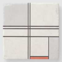 STONE COASTER: PIET MONDRIAN : GRAY - RED 1935 
