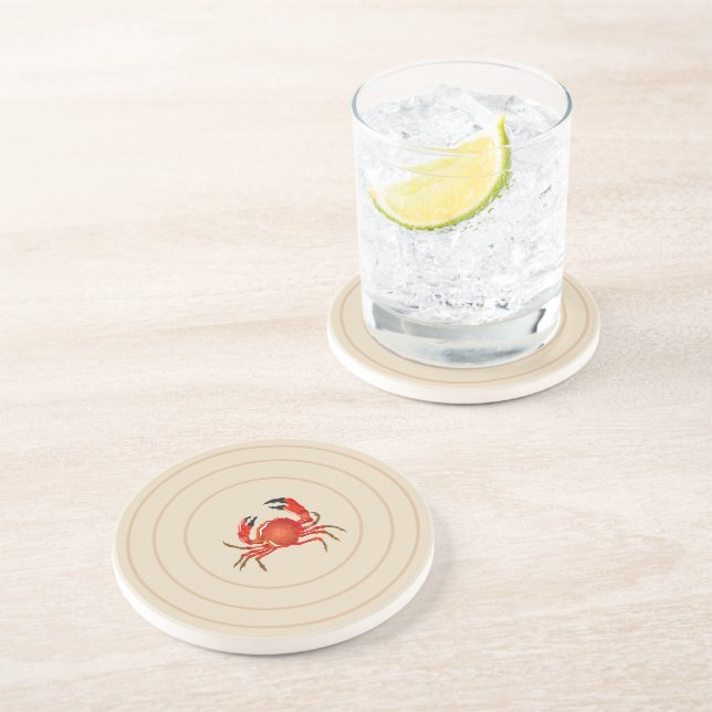 Stone Coaster-Red Crab Stone Coaster (Side)