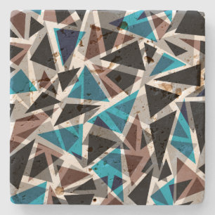 Stone Coaster Seamless geometric triangles shapes 
