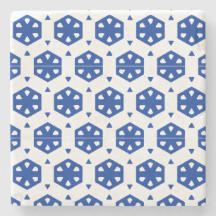 Stone Coaster - Stylised Flowers in Rows