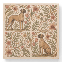 Stone Coaster Victorian Great Dane Pattern Tile