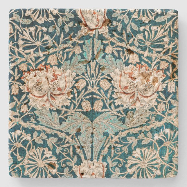 STONE COASTER : WILLIAM MORRIS : HONEYSUCKLE (Front)