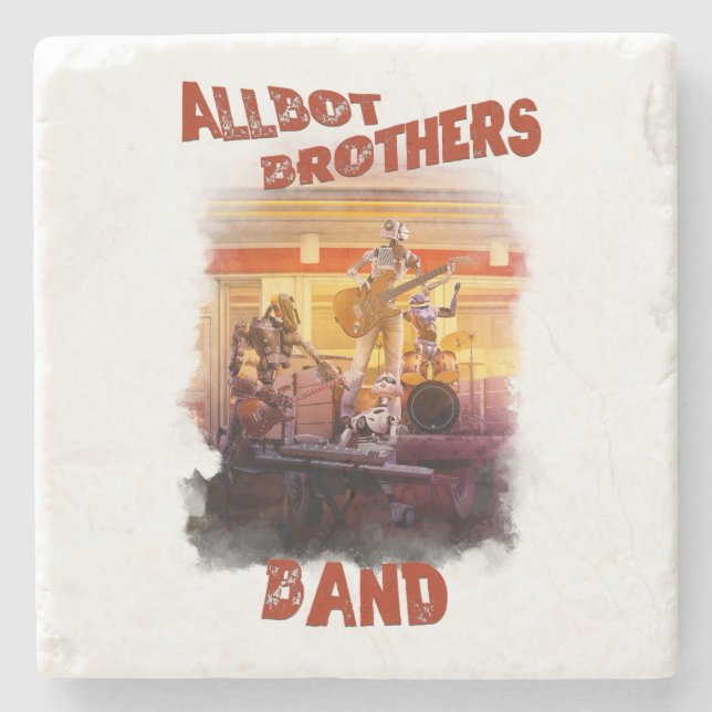 Stone coaster with Allbot Brothers Band from BSR (Front)