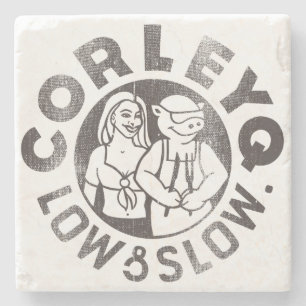 Stone Coaster with CorleyQ logo