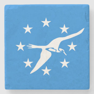 Stone coaster with Flag of Corpus Christi