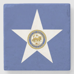 Stone coaster with Flag of Houston