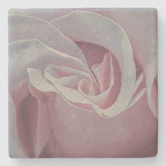Stone Coaster with Rose Design