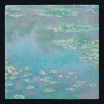 STONE COASTER WITH "WATERLILIES" BY MONET<br><div class="desc">STONE COASTER WITH "WATERLILIES" BY MONET</div>