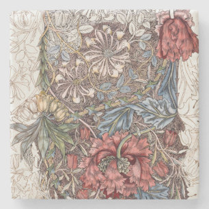 STONE COASTERS : WILLIAM MORRIS : WILD TULIP