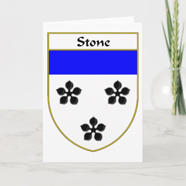 Stone Coat of Arms/Family Crest Holiday Card (Front)