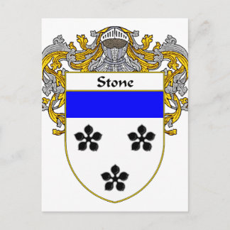 Stone Coat of Arms/Family Crest (Mantled) Postcard