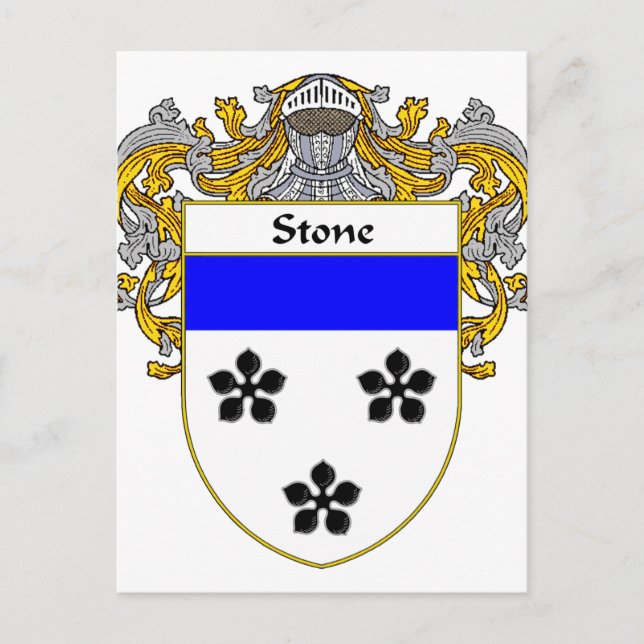 Stone Coat of Arms/Family Crest (Mantled) Postcard (Front)