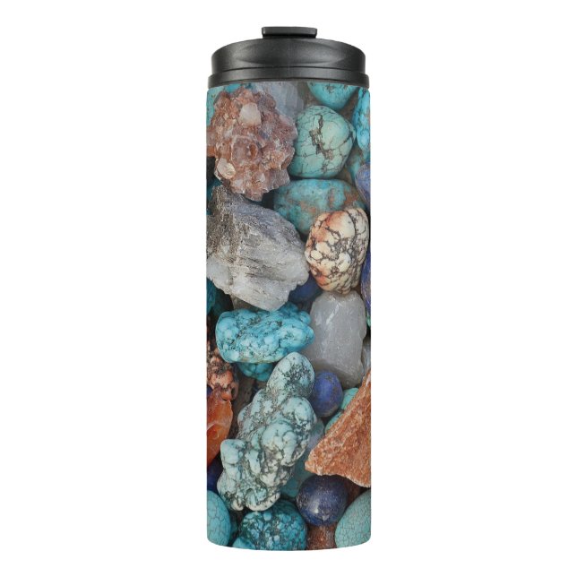 Stone Colourful rock pebble natural texture Thermal Tumbler (Front)