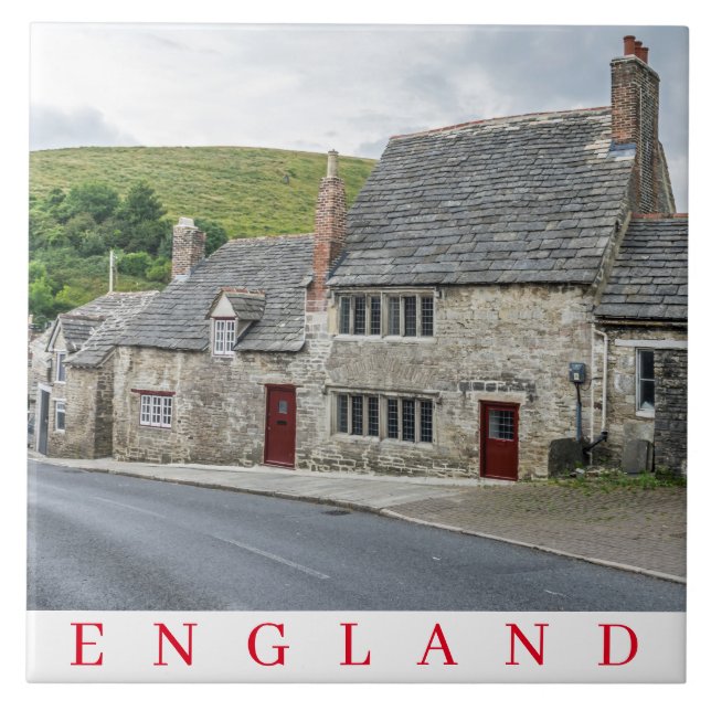 Stone cottages in England ceramic tile (Front)