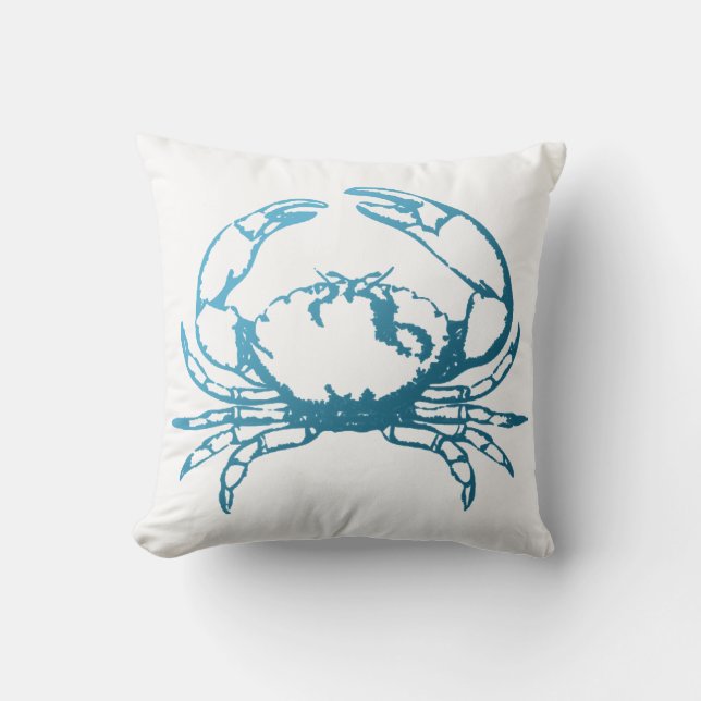 Stone Crap graphic in blue Cushion (Front)